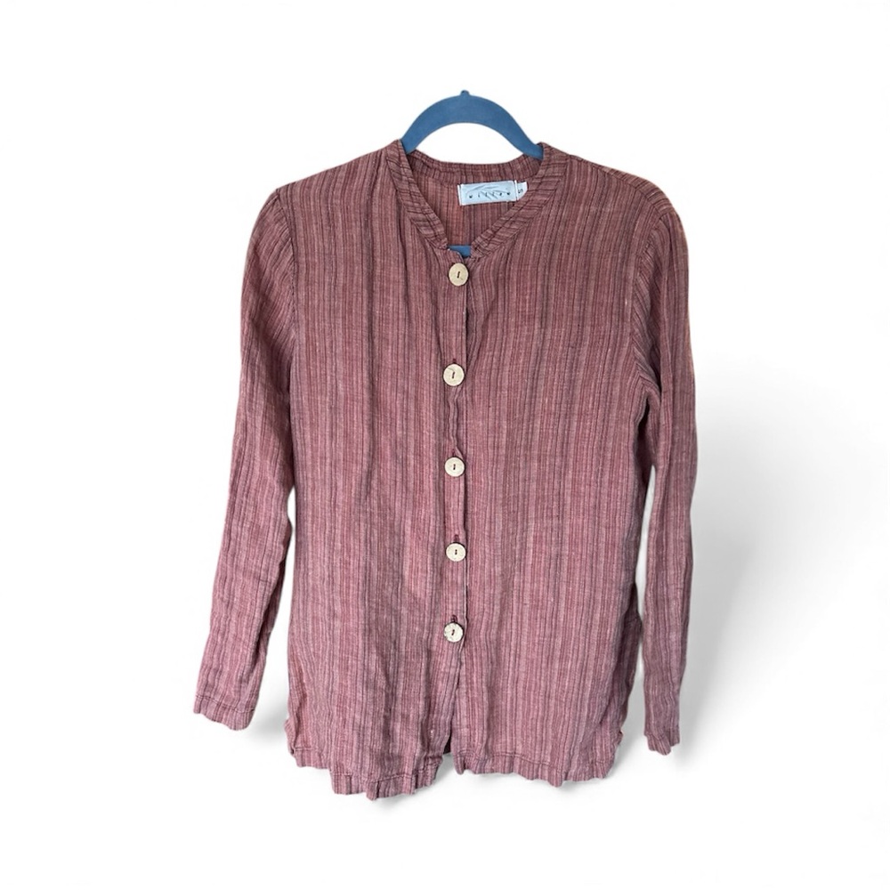 Women’s Striped Button-Up Lined Shirt Small